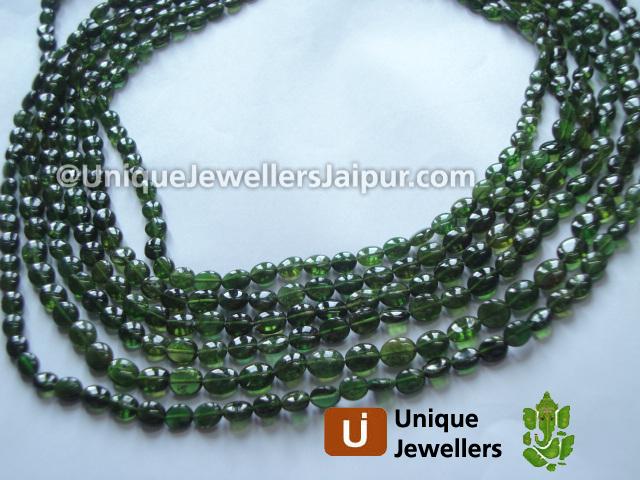 Chrome Green Tourmaline Plain Oval Beads